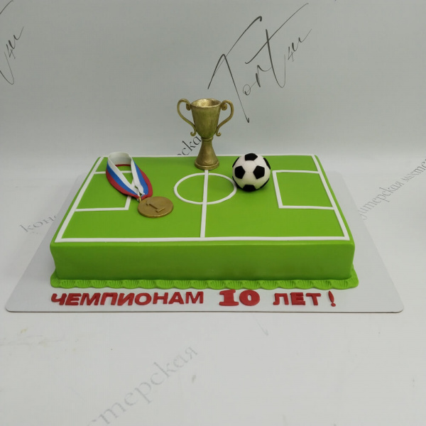 Торт Футбольное поле на 10 лет - 184 на заказ в Москве, купить 3кг за 10850.00 ₽
