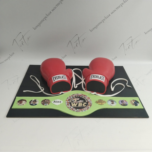 Торт Боксерские перчатки и пояс WBC - 120 на заказ в Москве, купить 6кг за 29500.00 ₽