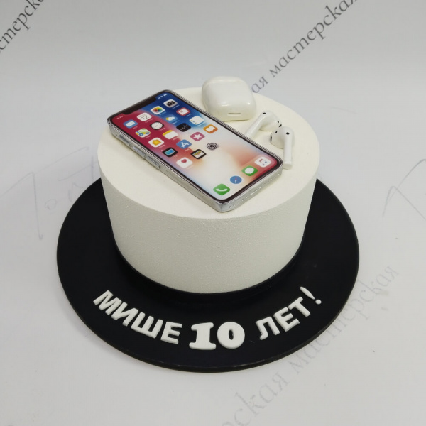 Торт iPhone и AirPods на 10 лет - 5091 на заказ в Москве, купить 2кг за 8300.00 ₽