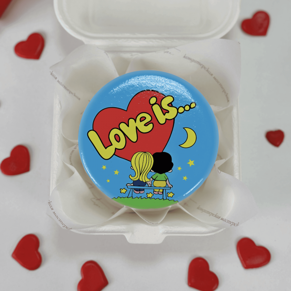 Бенто торт на 14 февраля LOVE IS - 4256 на заказ в Москве, купить 0.4кг за 1500.00 ₽