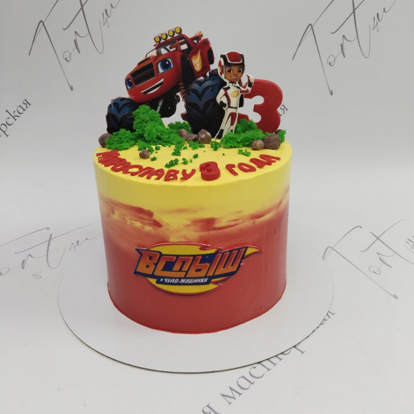 Торт Вспыш и чудо-машинки - 2666 на заказ в Москве, купить 2.5кг за 6200.00 ₽