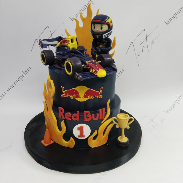 Торт Формула-1 Red Bull на 1 год - 5065 на заказ в Москве, купить 5кг за 13700.00 ₽