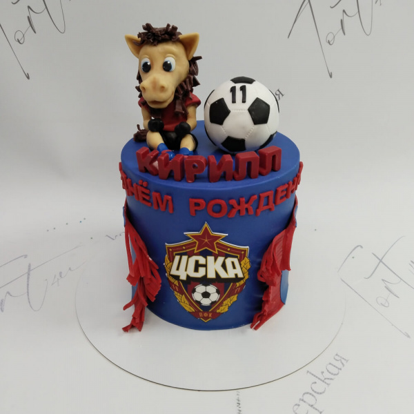 Торт ЦСКА с лошадкой и мячом - 2017 на заказ в Москве, купить 2кг за 7500.00 ₽