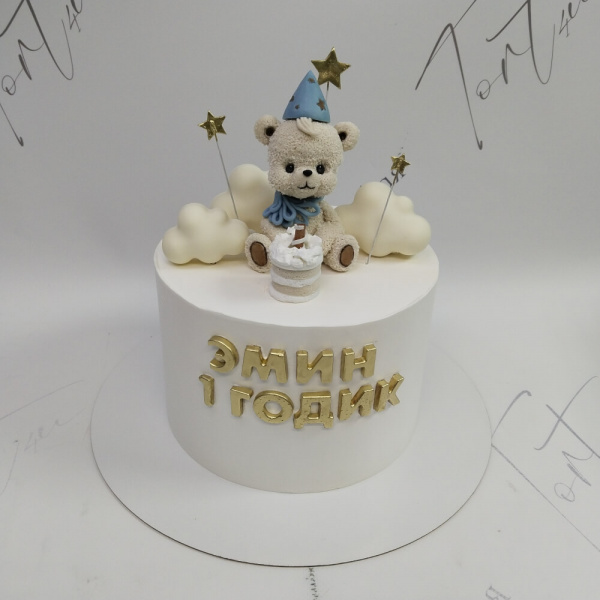 Торт Мишка на 1 годик мальчику - 5073 на заказ в Москве, купить 2кг за 6200.00 ₽