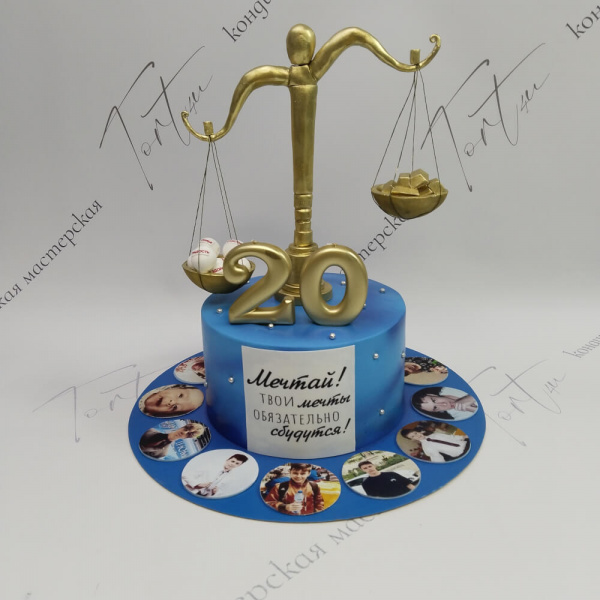 Торт Фемида на 20 лет для юриста - 2172 на заказ в Москве, купить 2кг за 8600.00 ₽