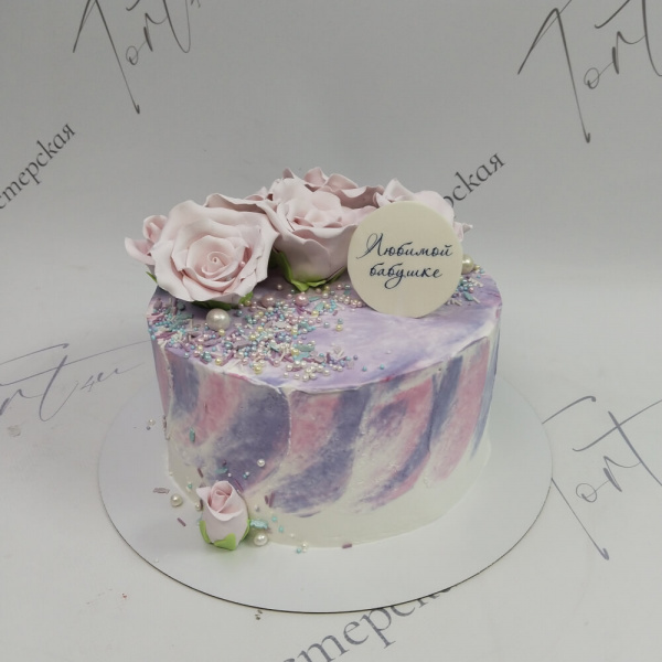 Торт с розами для бабушки - 2665 на заказ в Москве, купить 2кг за 5800.00 ₽